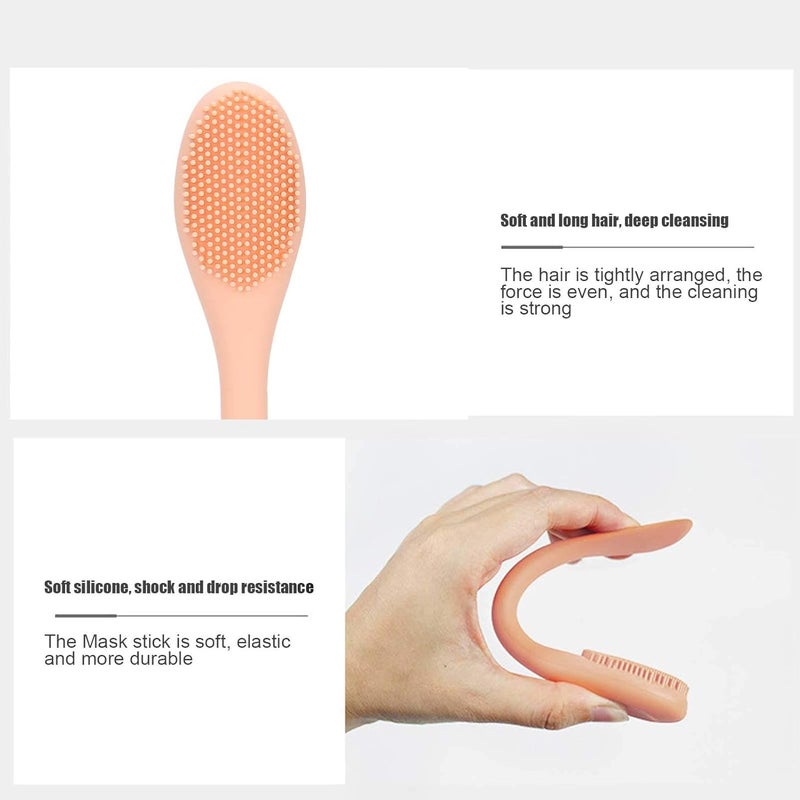 Dual Headed Silicone Applicator Sticks 5pcs Nude Pink for Facial Cleansing and Cream - Image 3